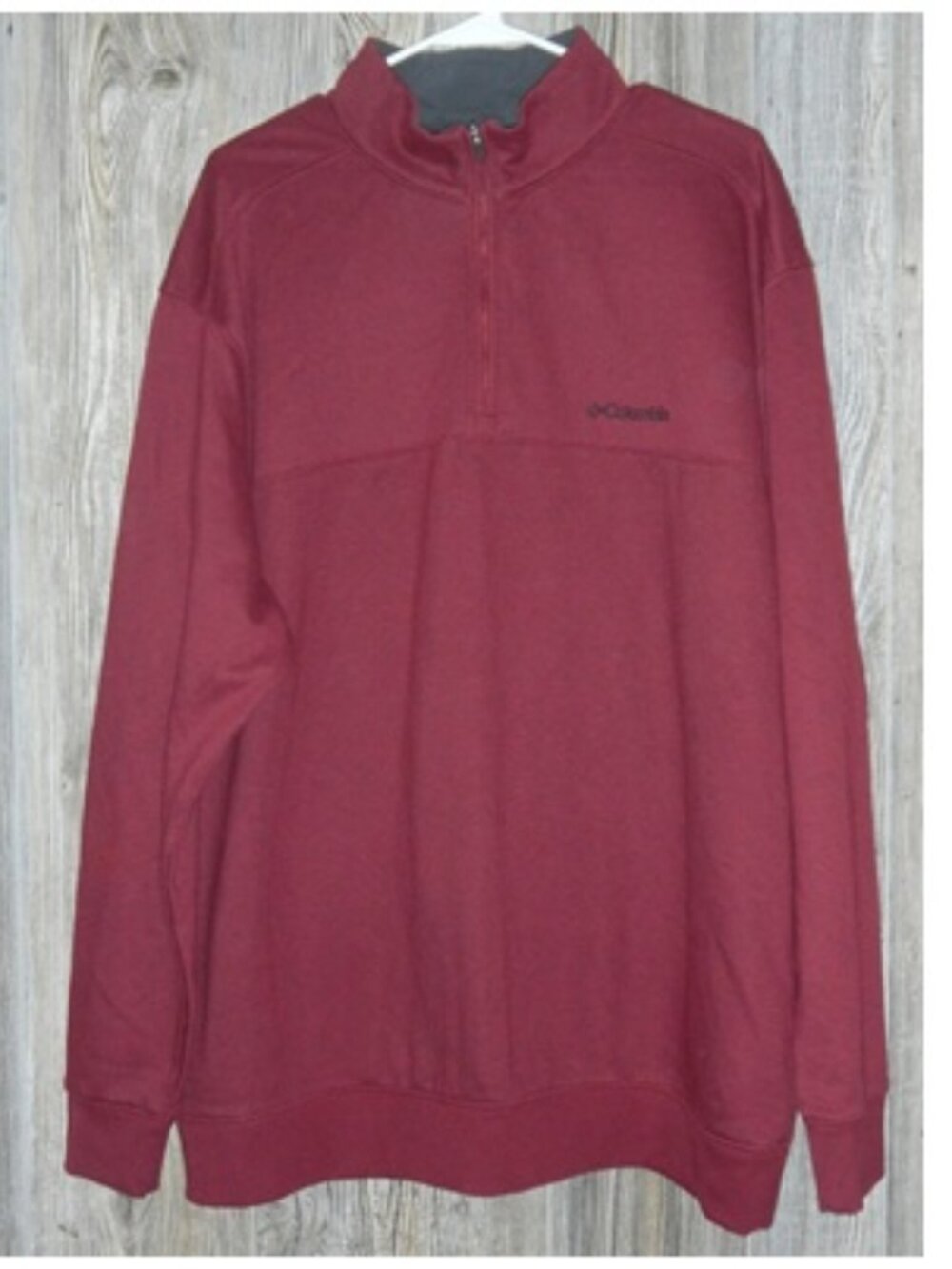 Columbia Maroon Hart Mountain 1/4 Zip Sweatshirt Sweater Mens Size XXL